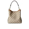 Gucci Gg Emblem Mini Bucket Bag Beige And Dark Brown 21Cm
