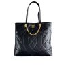 Chanel Quilted 19 East West Shopping Bag Black 36C